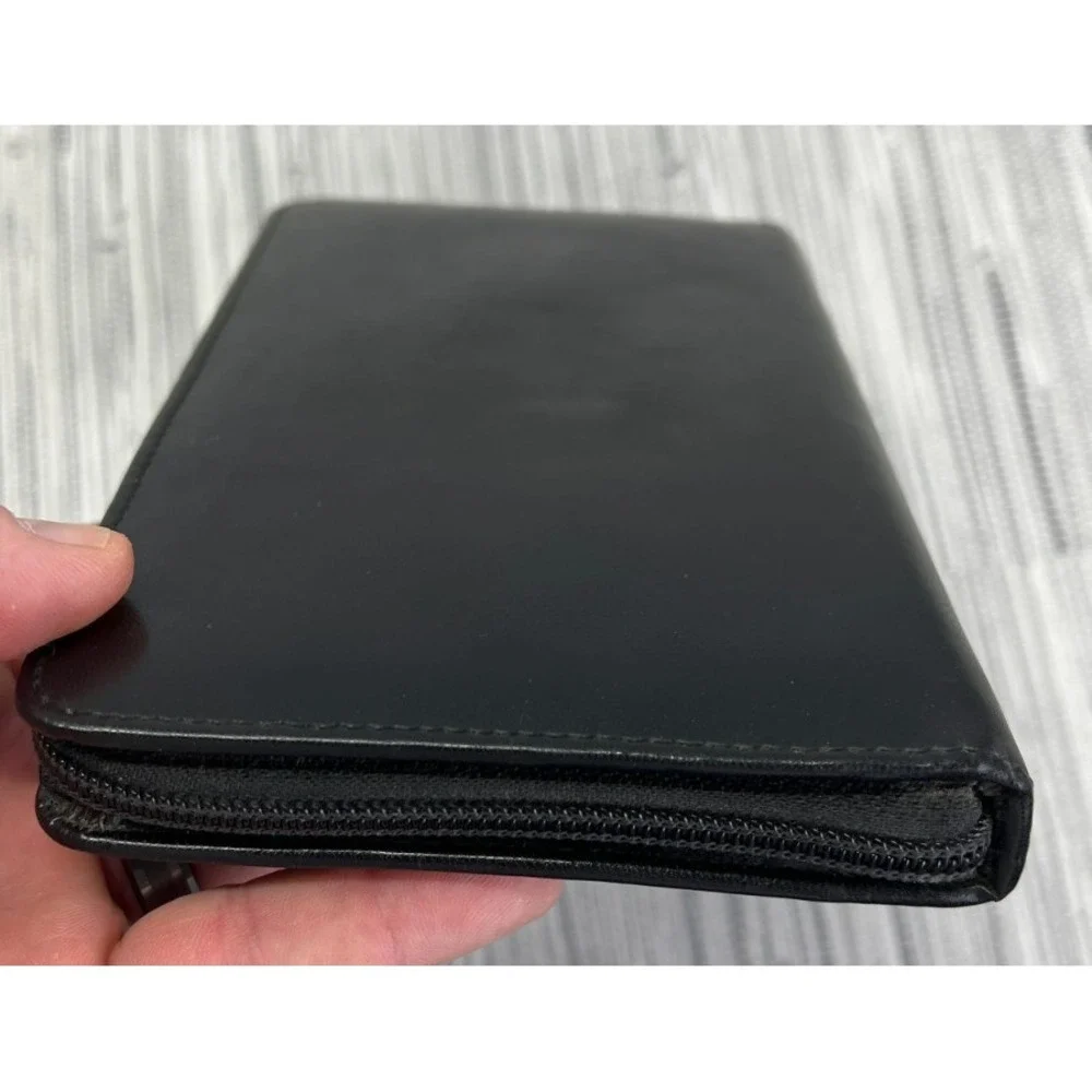 Rolodex RD310 Faux Black Leather Personal Organizer 6 Ring Binder Unused VTG